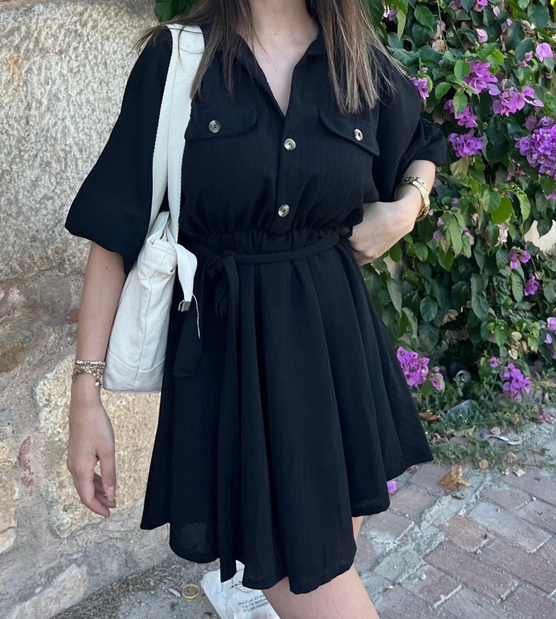 Siyah Kadın Elbise - Görsel 3