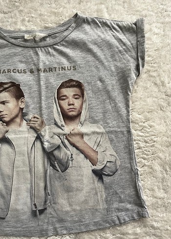 Gri Baskılı Kısa Kollu Tişört - Görsel 3