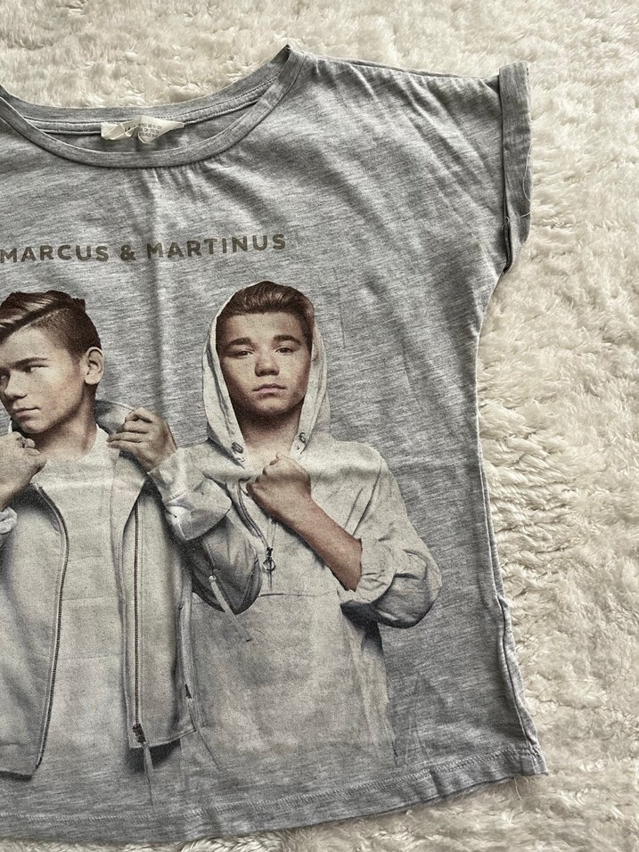 Gri Baskılı Kısa Kollu Tişört - Görsel 3