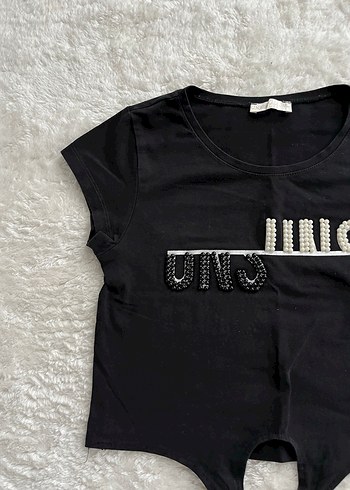 Kız Çocuk Siyah Payetli Kısa Kollu Tişört - Görsel 3