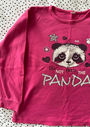 Payetli Panda Baskılı Çocuk Sweatshirt - Görsel 2