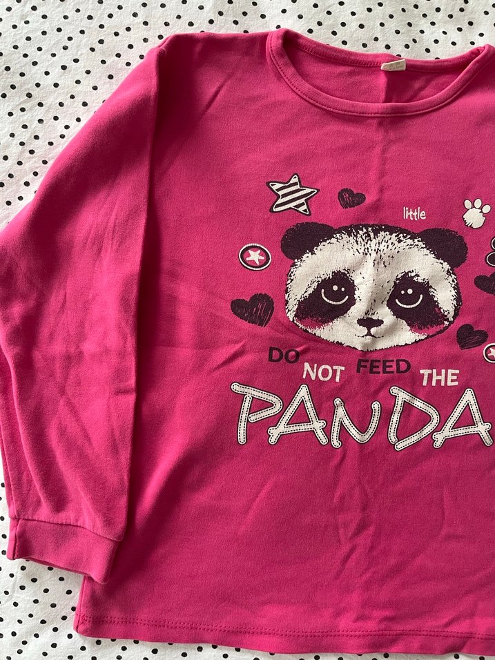 Payetli Panda Baskılı Çocuk Sweatshirt - Görsel 2