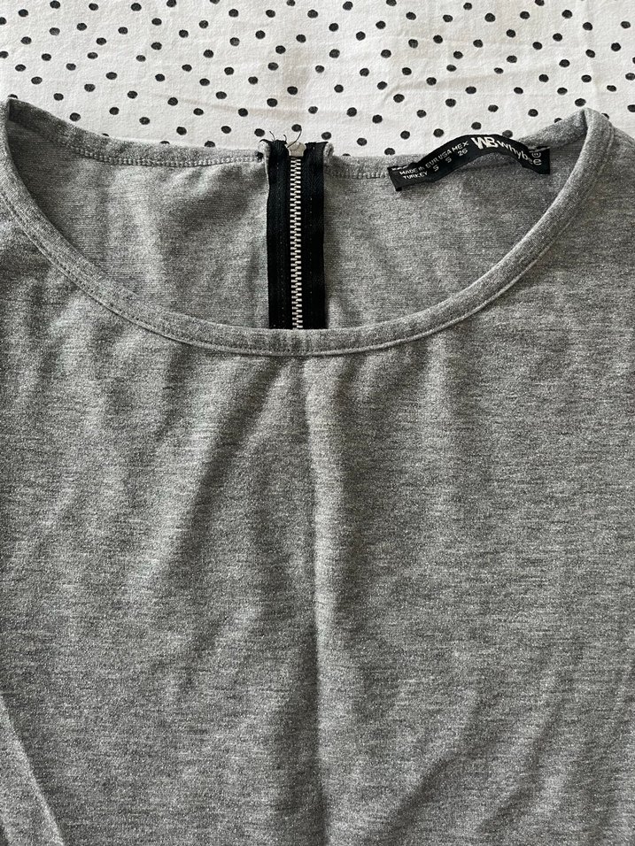 Gri Simli Kadın Tişört - Görsel 3