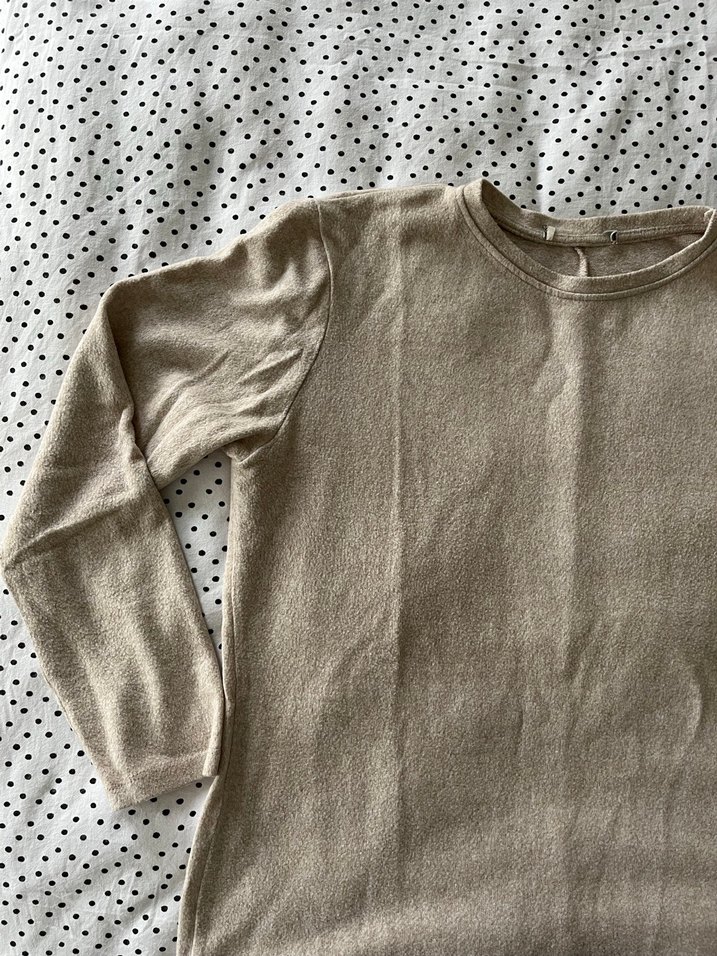 Bej Kadın Uzun Kollu Basic Kazak - Görsel 3