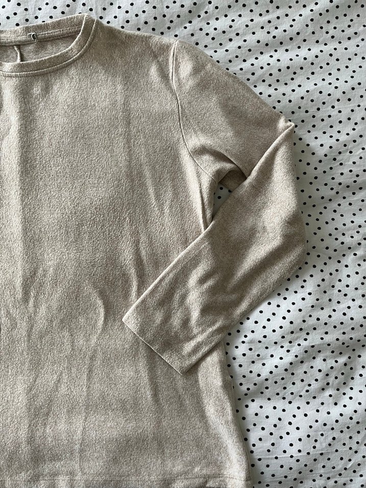 Bej Kadın Uzun Kollu Basic Kazak - Görsel 2