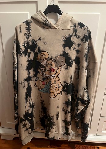 Diğer Boohoo Man Oversize Bagcikli Kapusonlu Tie Dye Sweatshirt
