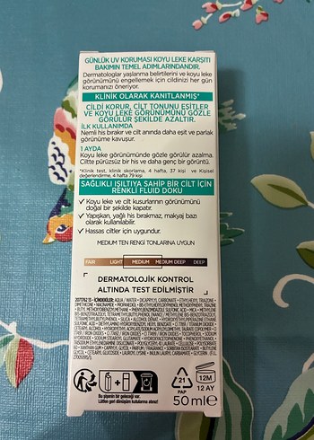 Loreal Paris bright reveal renkli fluid yüz güneş kremi - Görsel 2