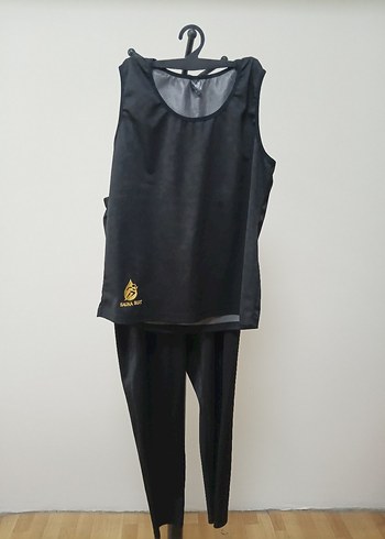 Siyah Atletik Kolsuz Kadın sauna termal elbise - Görsel 3