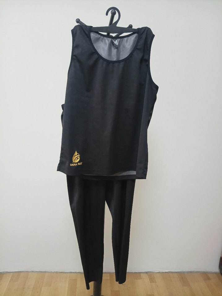 Siyah Atletik Kolsuz Kadın sauna termal elbise - Görsel 4