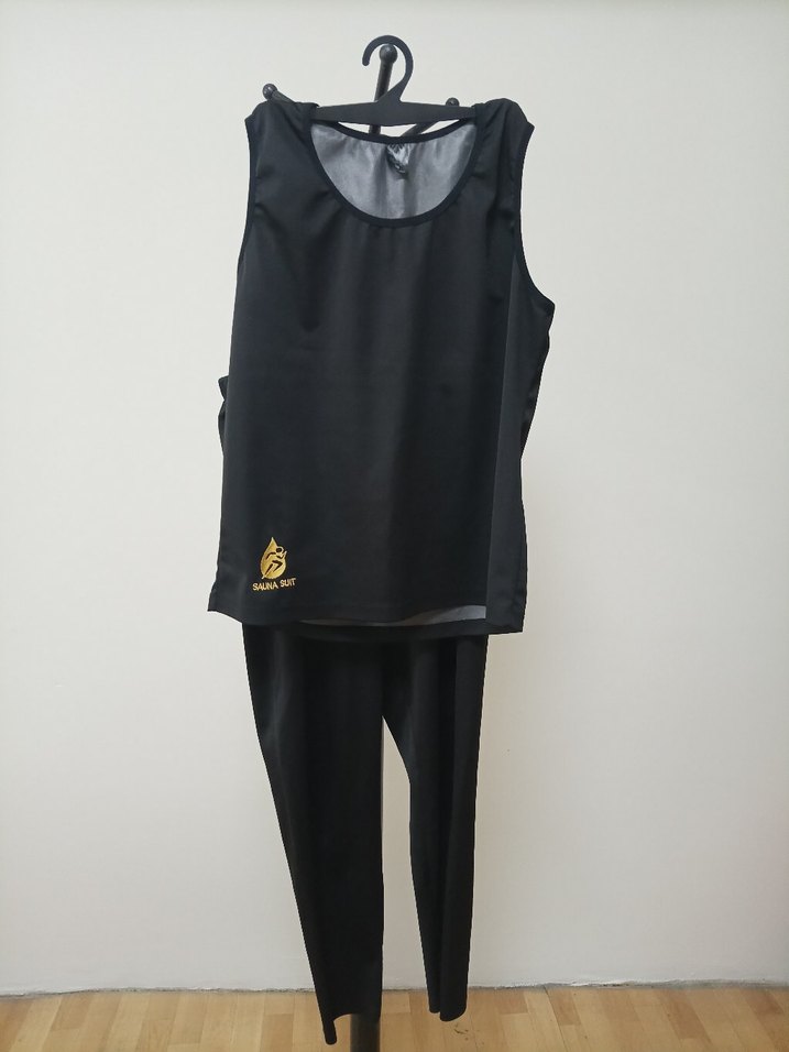 Siyah Atletik Kolsuz Kadın sauna termal elbise - Görsel 2