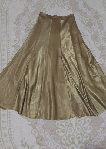 Bej Uzun Parlak Saten Etek - Görsel 4