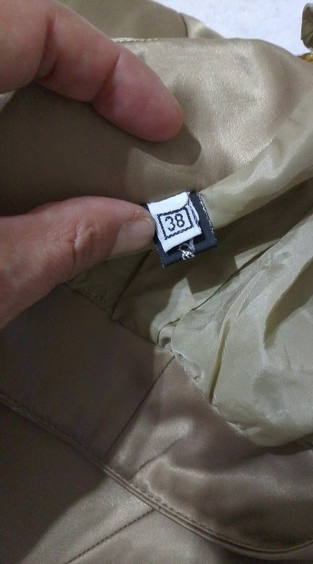 Bej Uzun Parlak Saten Etek - Görsel 2