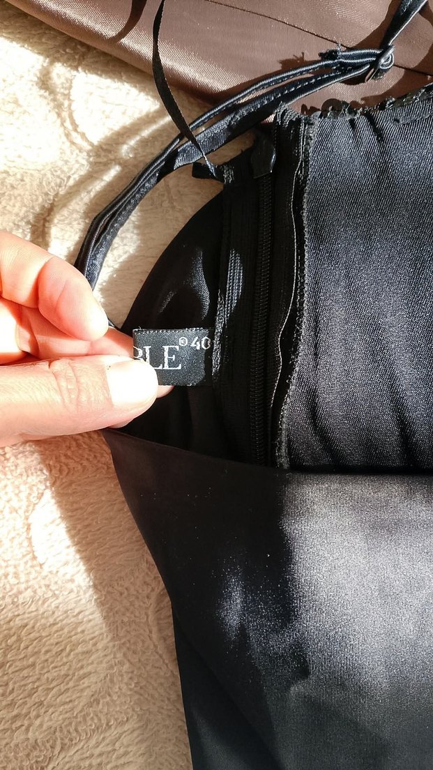 Uzun Siyah Straplez Gotik Abiye Elbise - Görsel 3