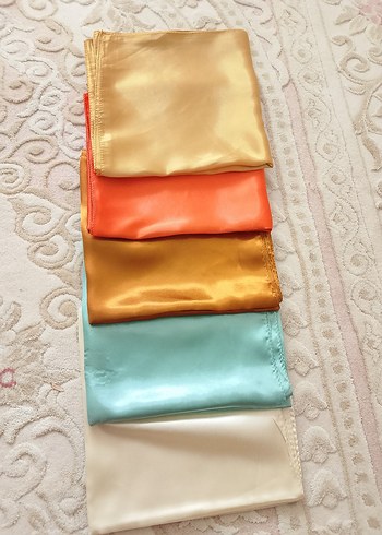 Kadın Çok Renkli İpek Görünümlü Şal - Görsel 4