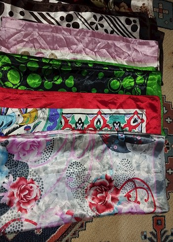 Parlak Çok Renkli Pliseli Bohem Kadın Fular - Görsel 3