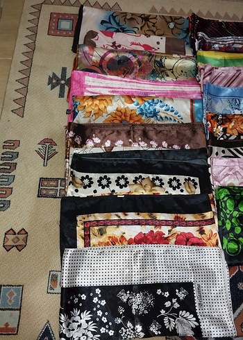 Parlak Çok Renkli Pliseli Bohem Kadın Fular - Görsel 8