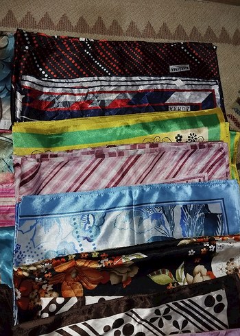 Parlak Çok Renkli Pliseli Bohem Kadın Fular - Görsel 5