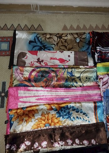 Parlak Çok Renkli Pliseli Bohem Kadın Fular - Görsel 7