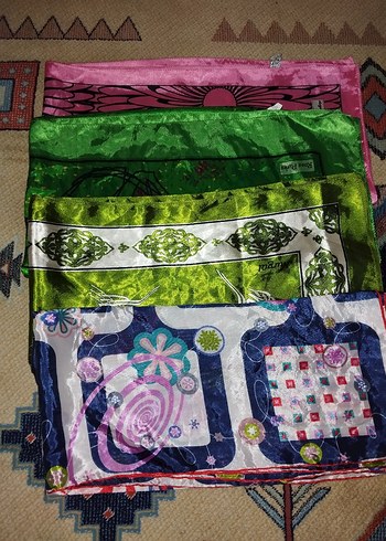 Parlak Çok Renkli Pliseli Bohem Kadın Fular - Görsel 2