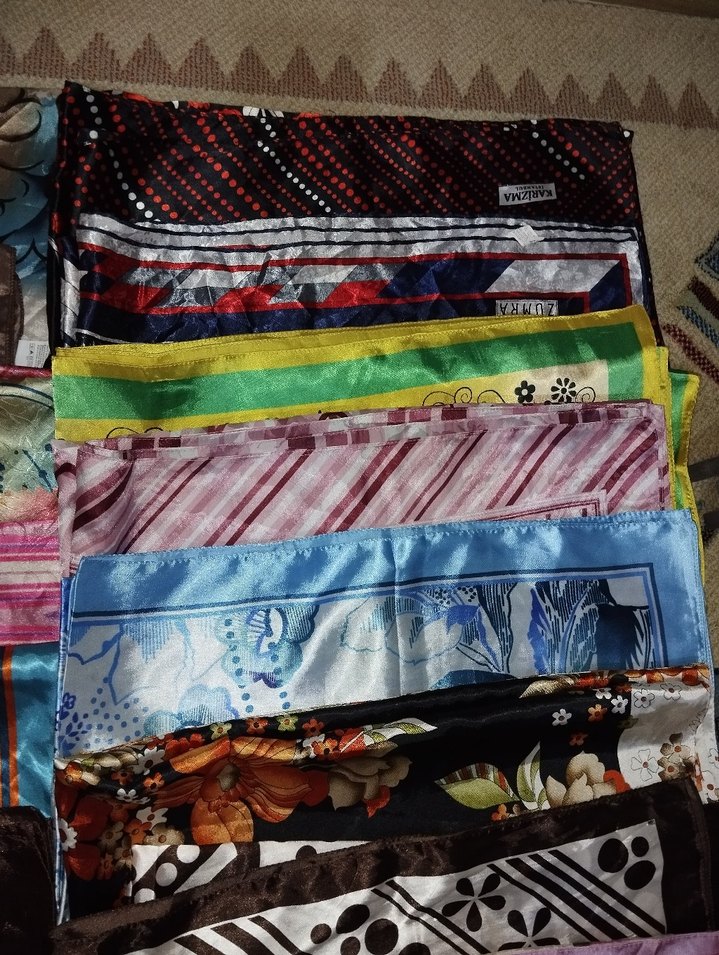 Parlak Çok Renkli Pliseli Bohem Kadın Fular - Görsel 5