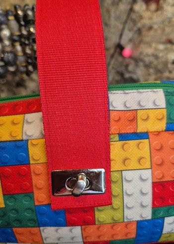 Renkli Baskılı Fermuarlı Kadın Makyaj Çantası - Görsel 2