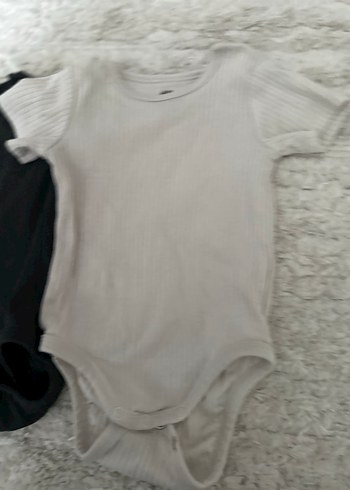 H&M Kısa Kollu Pamuklu Bebek Body Zıbın Üçlü Set - Görsel 3