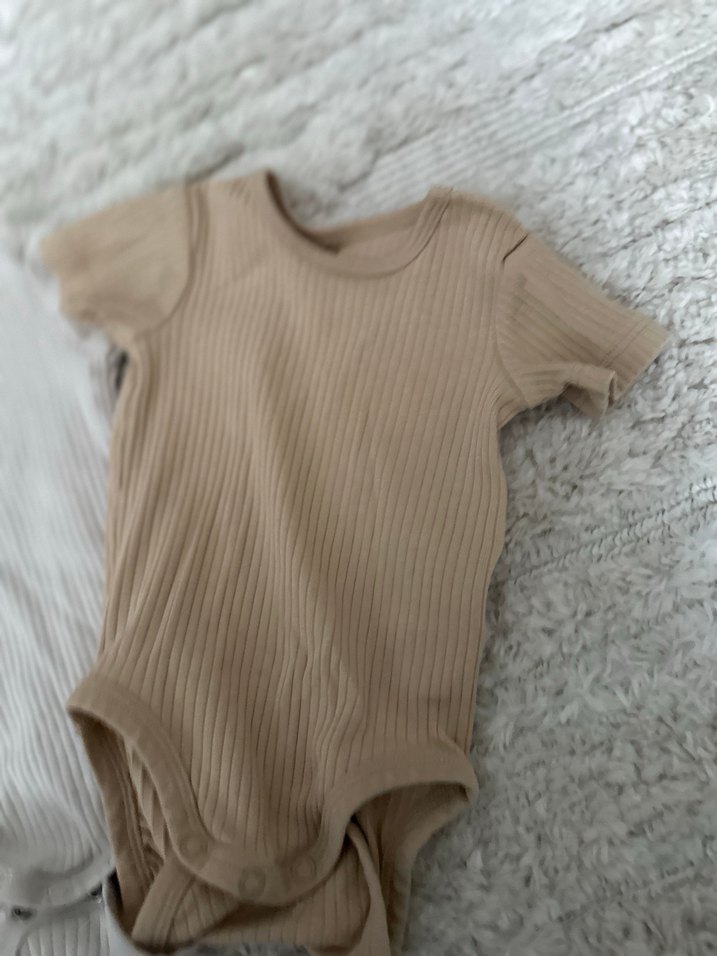 H&M Kısa Kollu Pamuklu Bebek Body Zıbın Üçlü Set - Görsel 2