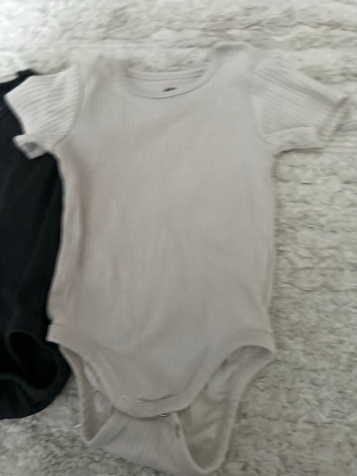 H&M Kısa Kollu Pamuklu Bebek Body Zıbın Üçlü Set - Görsel 3