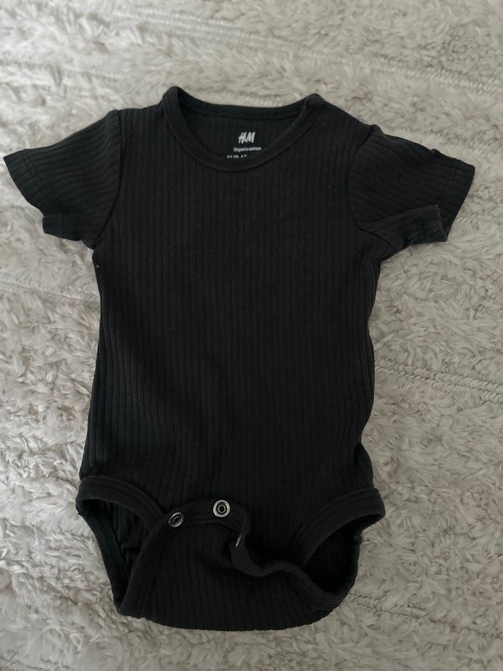 H&M Kısa Kollu Pamuklu Bebek Body Zıbın Üçlü Set - Görsel 4