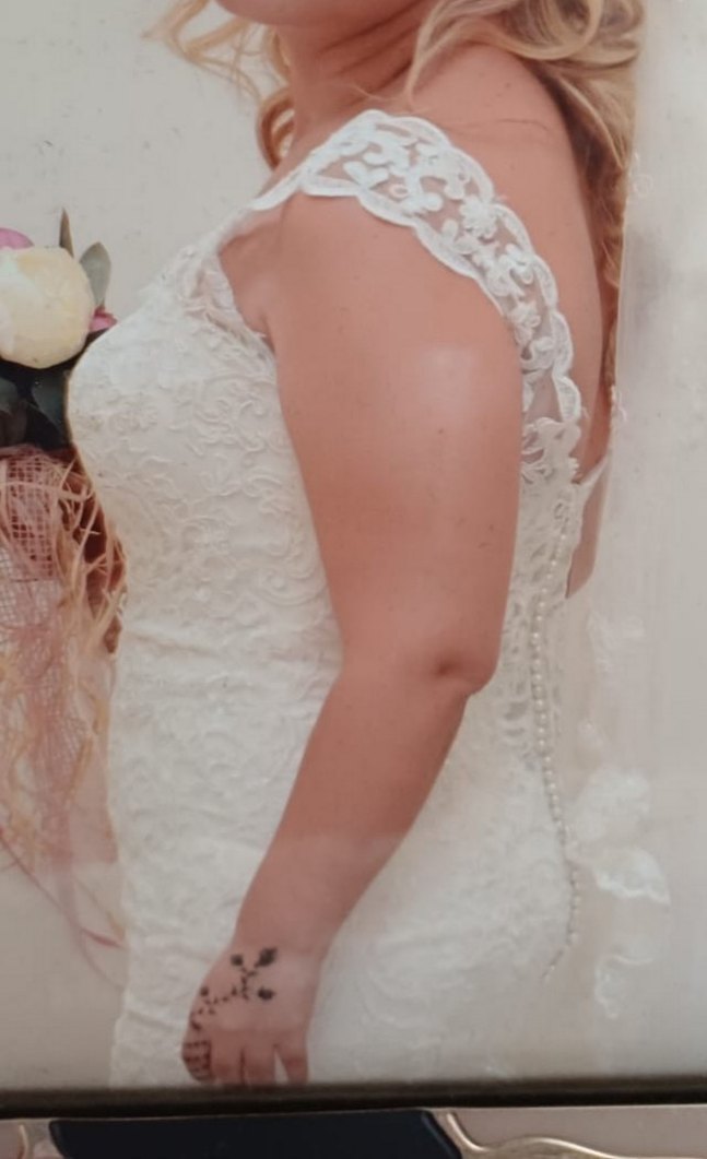 Straplez Beyaz Uzun Balık Gelinlik - Görsel 2