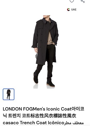 Erkek Lacivert Kemerli Kaban - Görsel 3