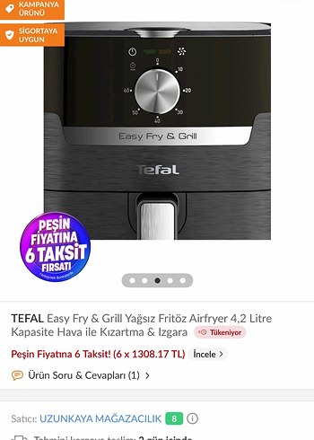 Tefal Easy Fry & Grill Yağsız Fritöz 4,2 Litre Siyah - Görsel 2