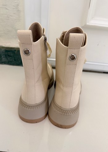 Bej Kadın Blok Topuklu Minimalist Bot - Görsel 3