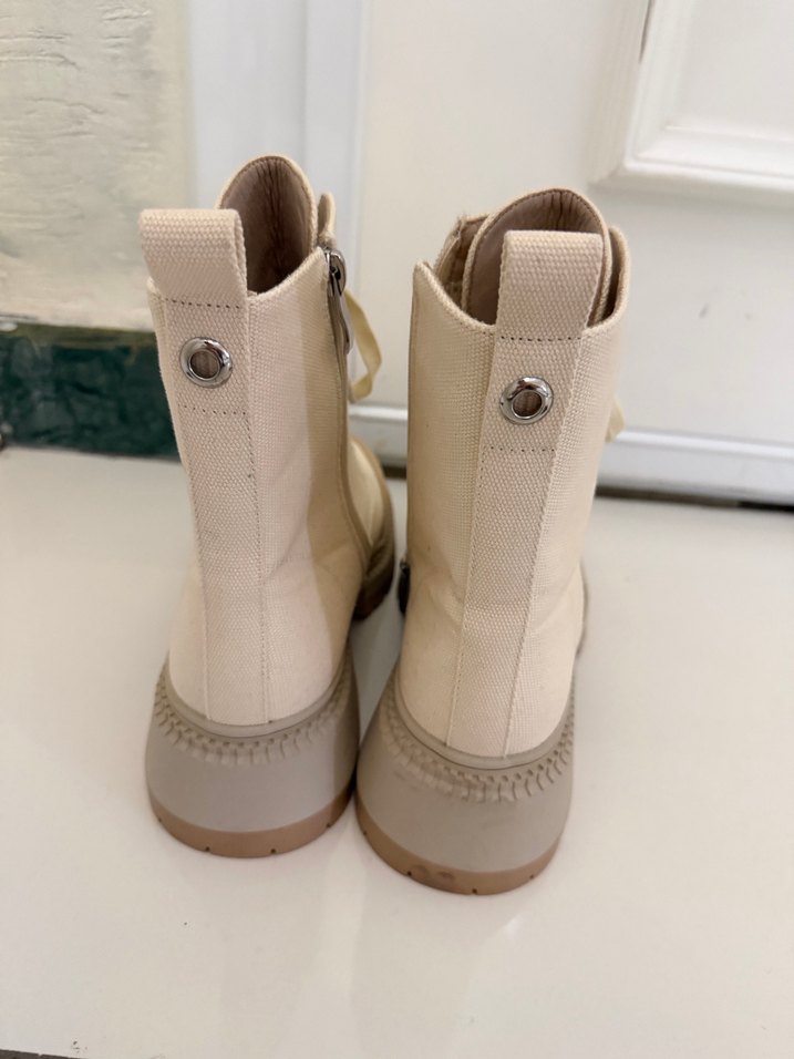 Bej Kadın Blok Topuklu Minimalist Bot - Görsel 3