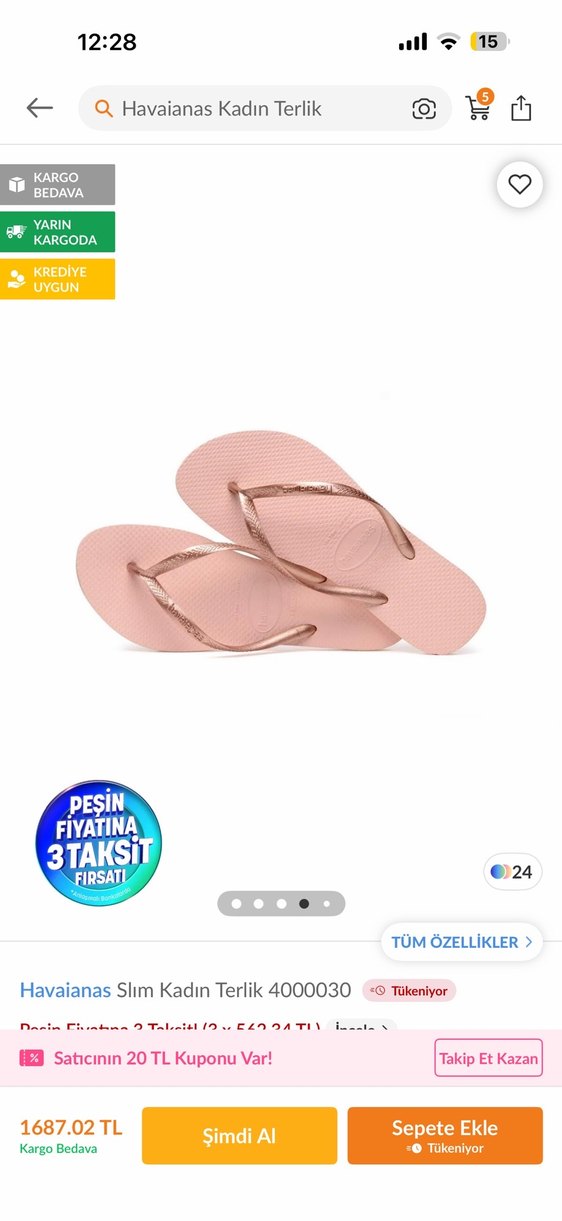 Havaianas Slim Pembe Minimalist Kadın Terlik - Görsel 2