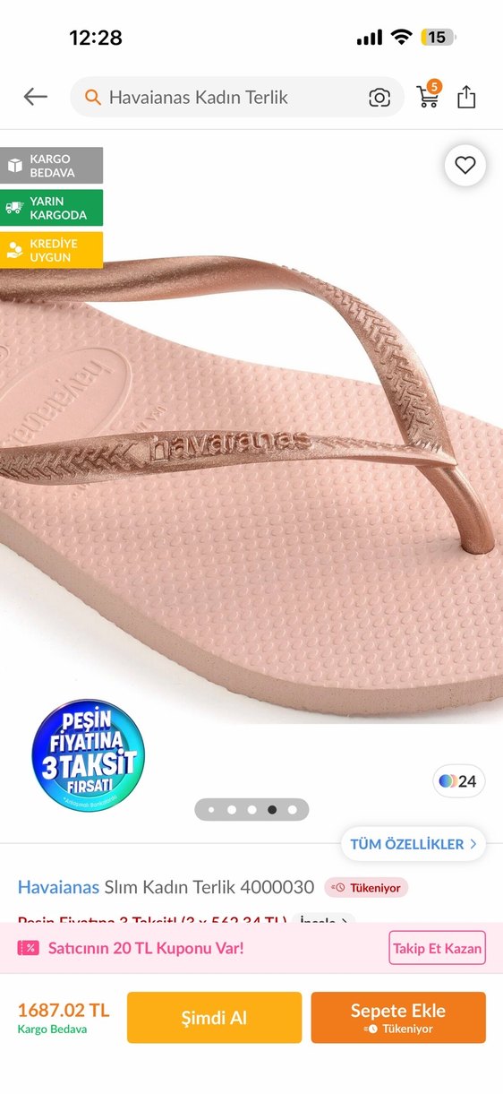 Havaianas Slim Pembe Minimalist Kadın Terlik - Görsel 3
