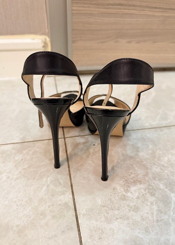 Siyah Stiletto Topuklu Kadın Abiye Ayakkabı - Görsel 3