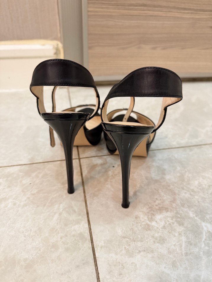 Siyah Stiletto Topuklu Kadın Abiye Ayakkabı - Görsel 3