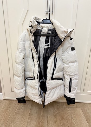 Erkek  Beyaz  Kışlık Fermuarlı Ceket - Görsel 2