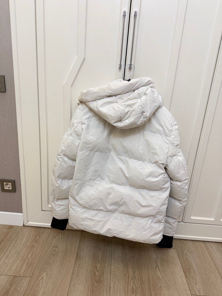 Erkek  Beyaz  Kışlık Fermuarlı Ceket - Görsel 3