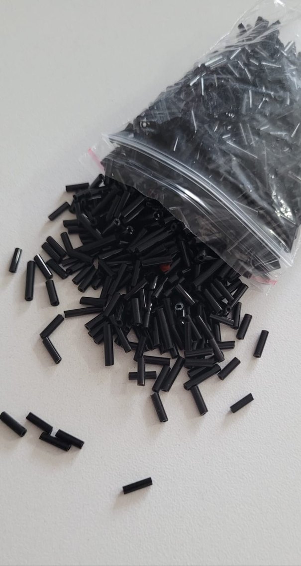 Siyah boru boncuk  - Görsel 4