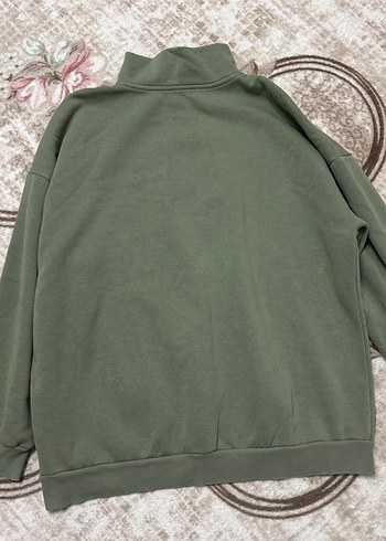 Yarım Fermuarlı Yeşil Kadın Sweatshirt - Görsel 2