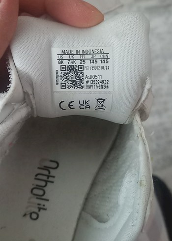 Kız Çocuk Beyaz Cırt Cırtlı Spor Ayakkabı - Görsel 3