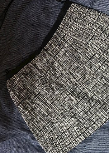 Gri Ekoseli Kemerli Mini Etek - Görsel 2