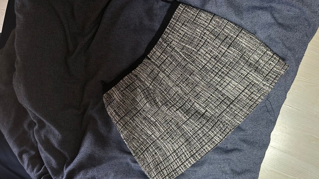 Gri Ekoseli Kemerli Mini Etek - Görsel 2