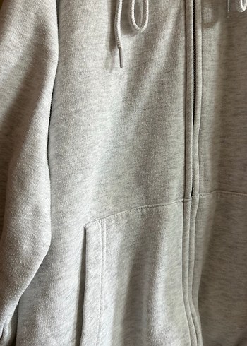 Gri Fermuarlı Kadın Sweatshirt - Görsel 4