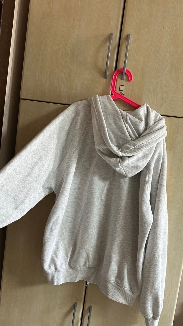 Gri Fermuarlı Kadın Sweatshirt - Görsel 2