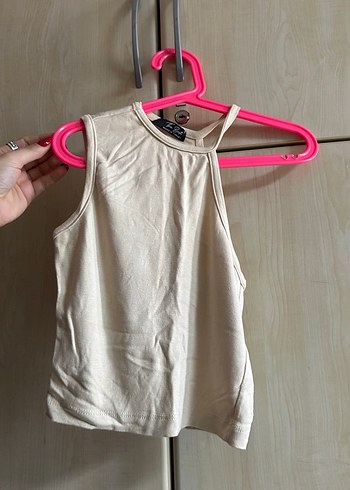 Kadın Beyaz Keten Yüksek Yakalı Atlet - Görsel 2