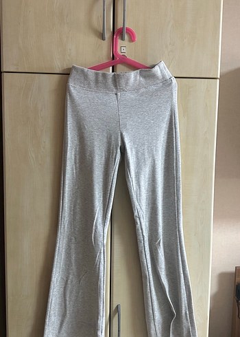 Kadın Gri Pamuklu Normal Boy Eşofman Altı - Görsel 2