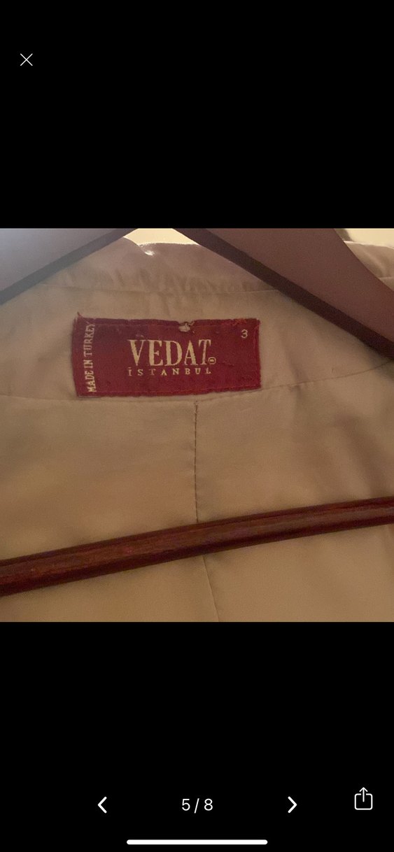 Bej Parlak ceket - Görsel 3